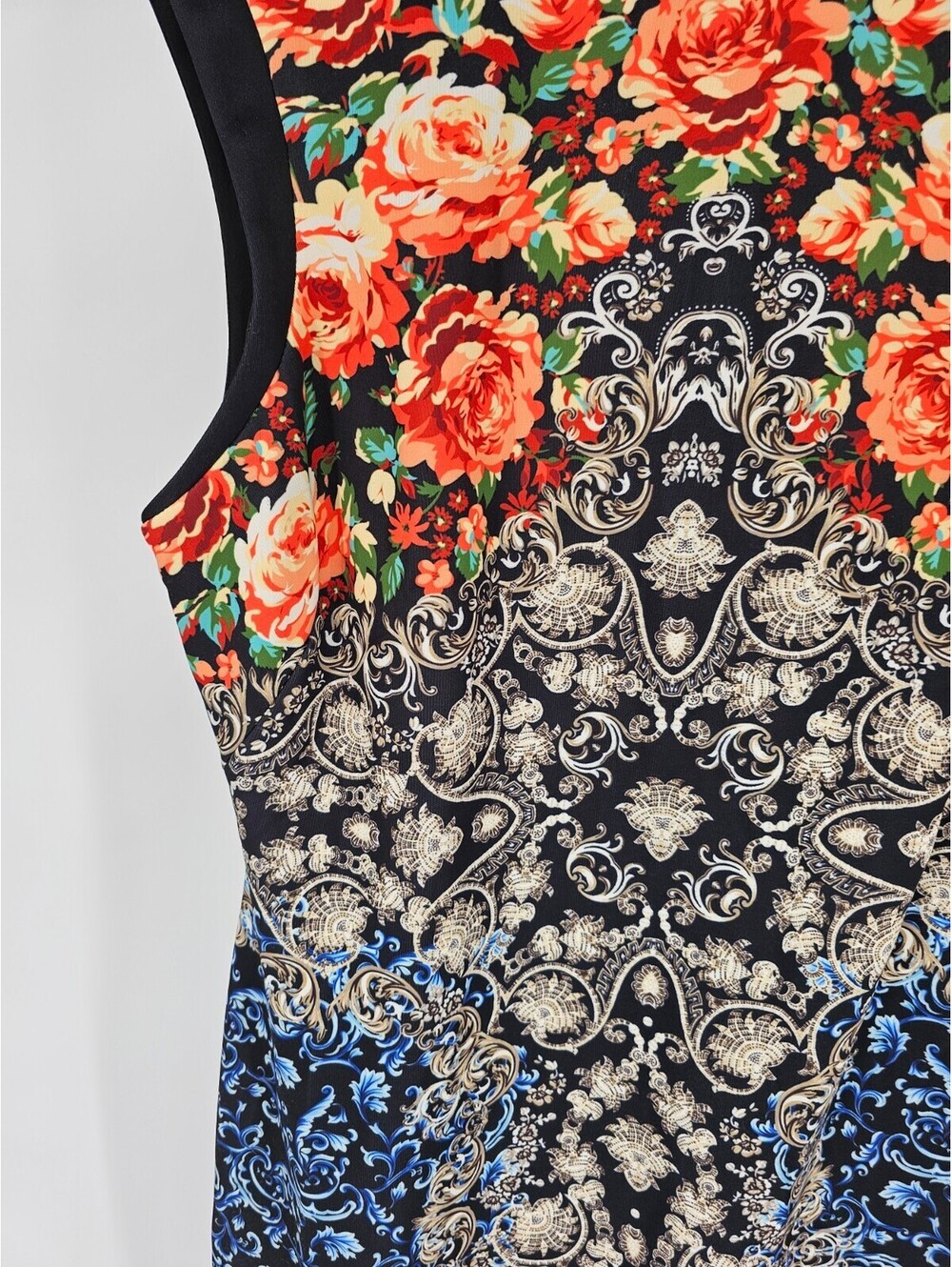 Boston Proper Womens Sz 18 Knee Length Sheath Dress Sleeveless Colorful Floral - Picture 2 of 4